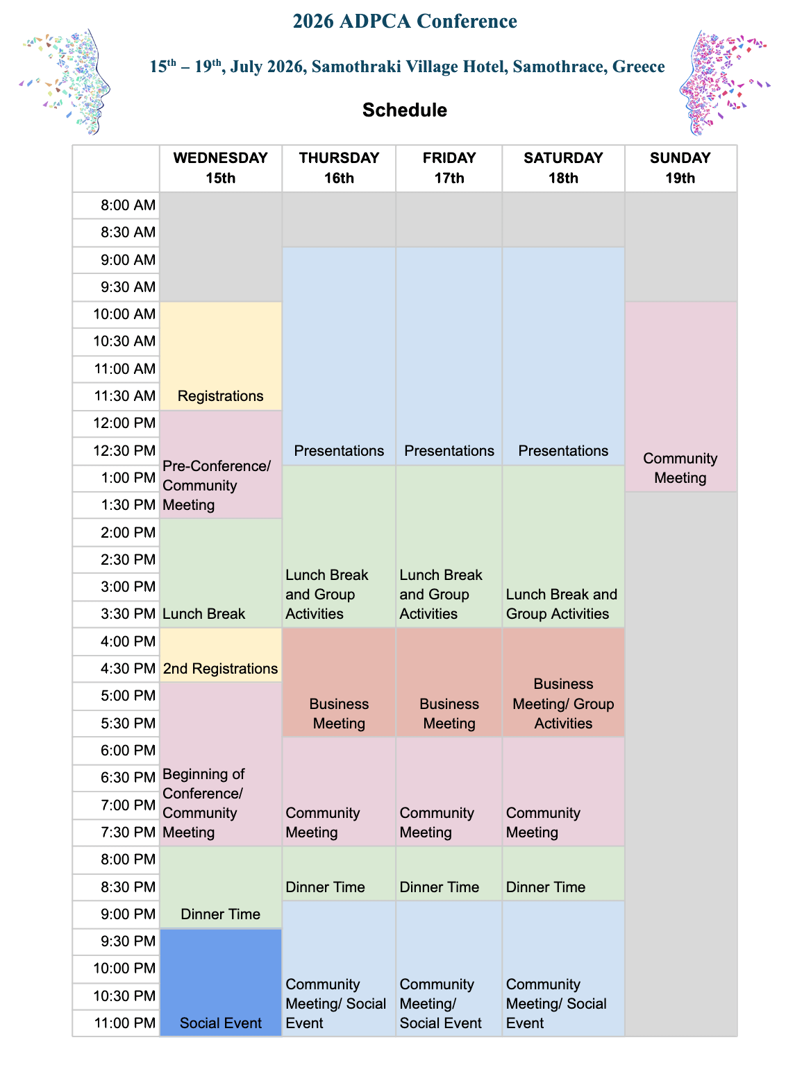 ADPCA Conference 2026 Schedule